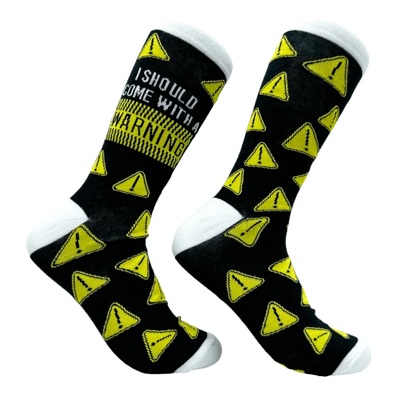 Custom Socks For Sponsorship Events-Women's I Should Come With A Warning Socks