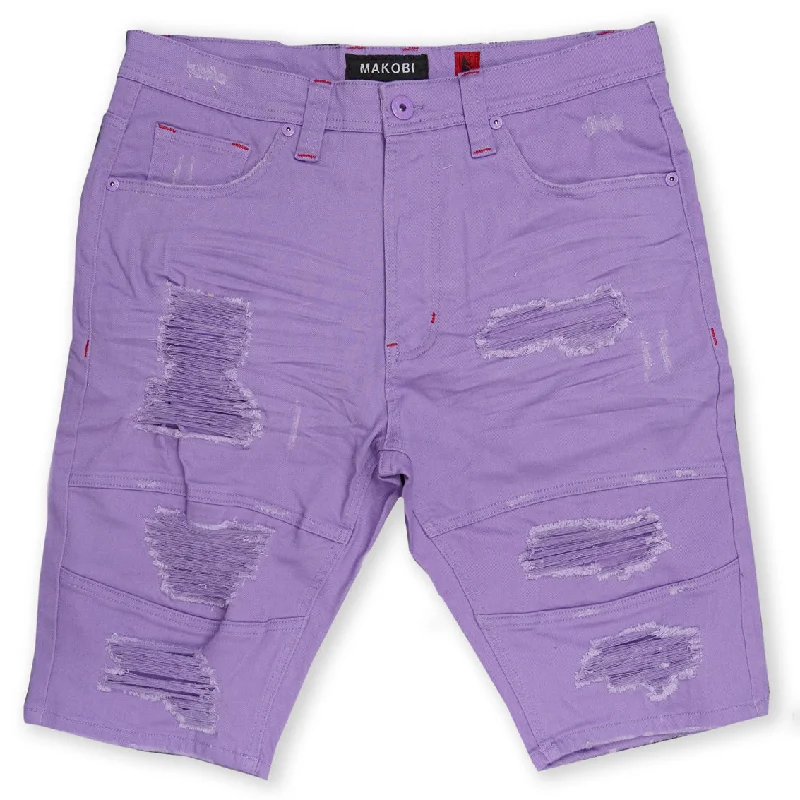 Personalized Shorts For Group Fundraisers-M760 Avlaki Shredded Twill Shorts - Purple