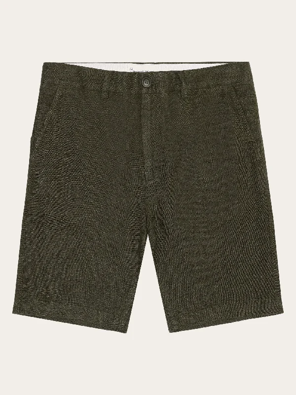 Personalized Shorts For Team Traditions-CHUCK regular linen shorts - GOTS/Vegan - Burned Olive