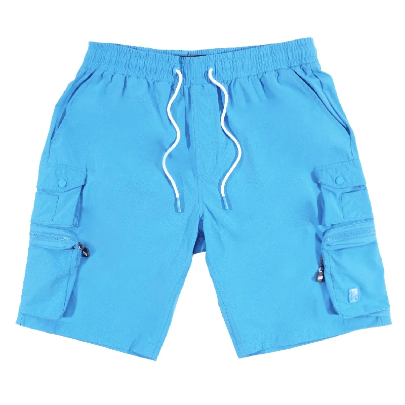 Custom Shorts For Competitive Leagues-M633 Colton Nylon Spandex Cargo Shorts - Light Blue