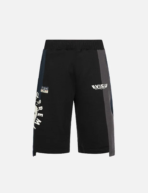 Personalized Shorts For Event Gifting-Deconstructed Playful Godhead Printed Regular Fit Sweat Shorts