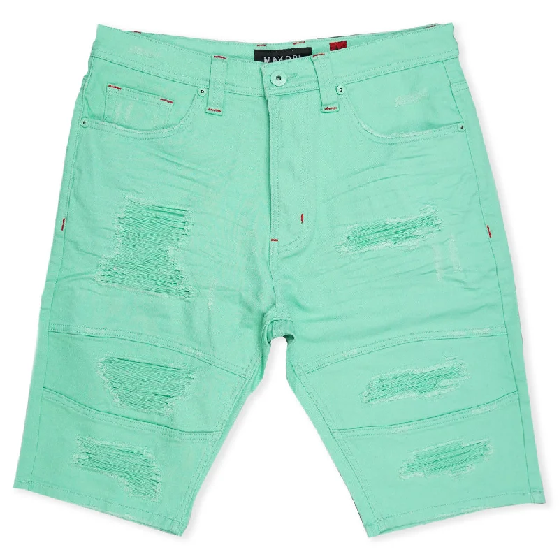 Shorts For Community Support Events-M760 Avlaki Shredded Twill Shorts - Mint