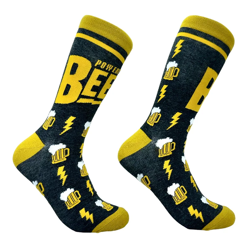 Custom Socks For Holiday Promotions-Men's Powered By Beer Socks