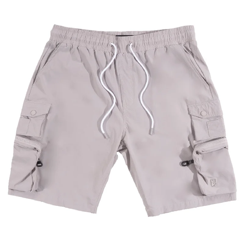 Shorts With Custom Patch Designs-M633 Colton Nylon Spandex Cargo Shorts - Gray