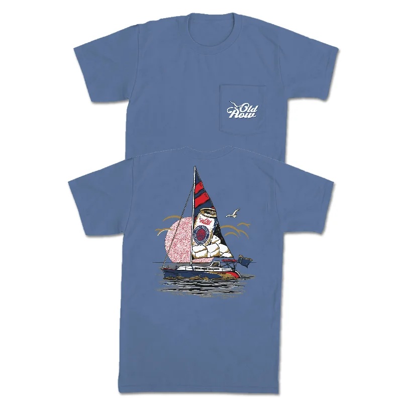 Personalized T-Shirts For Local Supporters-Retro Can Sailboat Pocket Tee