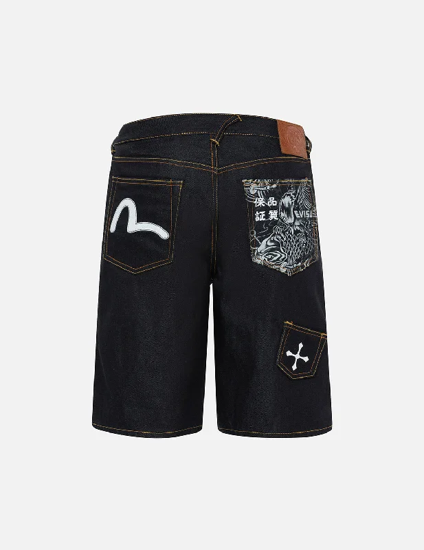 Custom Shorts For Social Gatherings-Multi-Pocket Relax Fit Denim Shorts