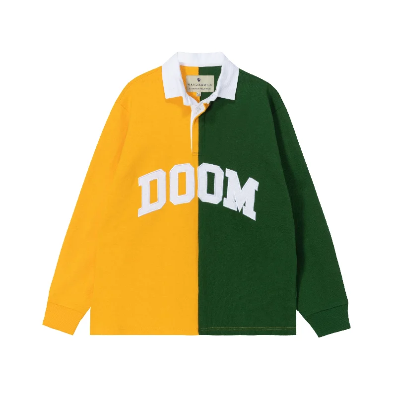 Personalized T-Shirts For Schools-DOOM Rugby (Green/Yellow)