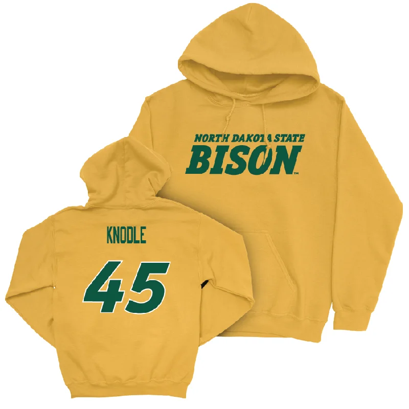 Personalized Hoodie For Alumni Teams-Gold Football Bison Hoodie  - Grant Knodle