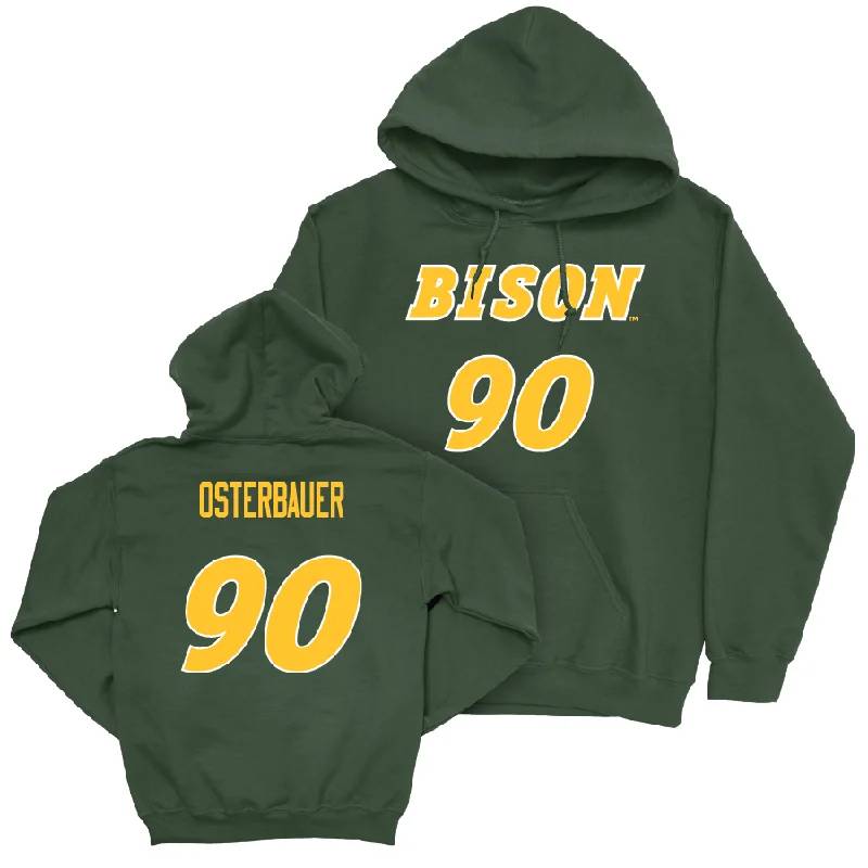 Custom Hoodie For Team Sponsorship-Green Football Player Hoodie  - Wyatt Osterbauer