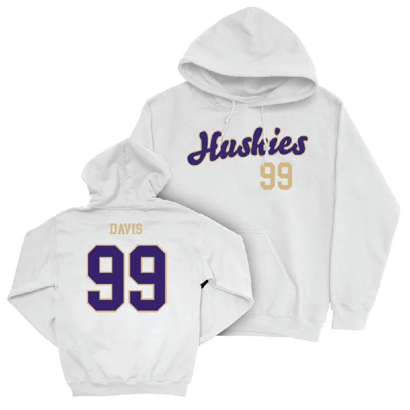 Personalized Hoodie For Tournament Events-Football White Script Hoodie   - Russell Davis