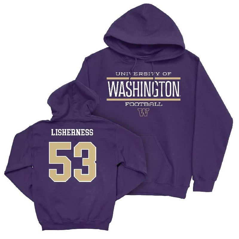 Hoodie For Fun League Competitions-Football Staple Purple Hoodie - Logan Lisherness