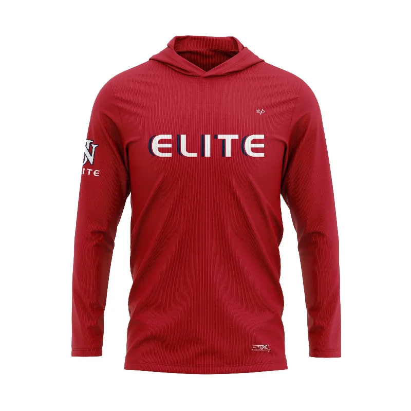 Hoodie For Youth Programs & Activities-NJ ELITE RED LT WT LONG SLEEVES HOODIE