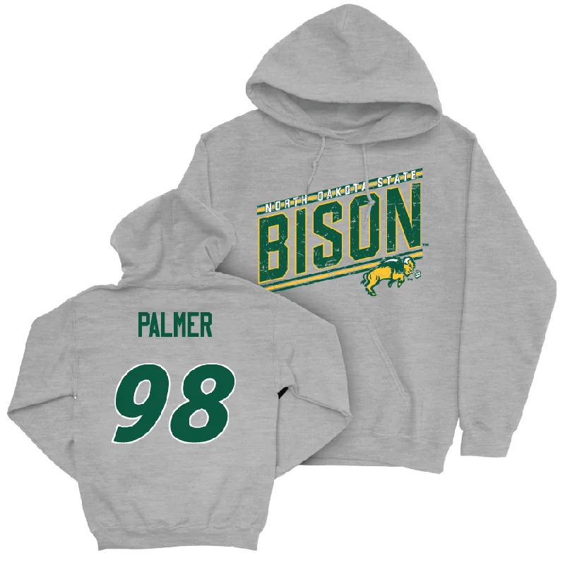 Custom Hoodie With Bold Graphics-Sport Grey Football Vintage Hoodie   - Brennan Palmer