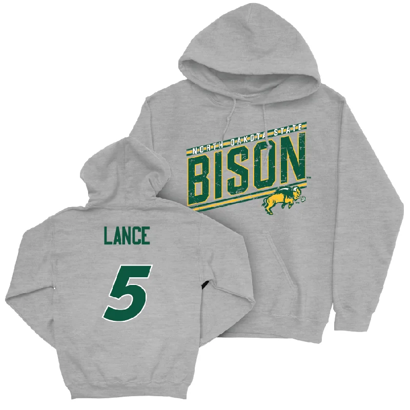 Hoodie With Custom Fabric-Sport Grey Football Vintage Hoodie   - Bryce Lance