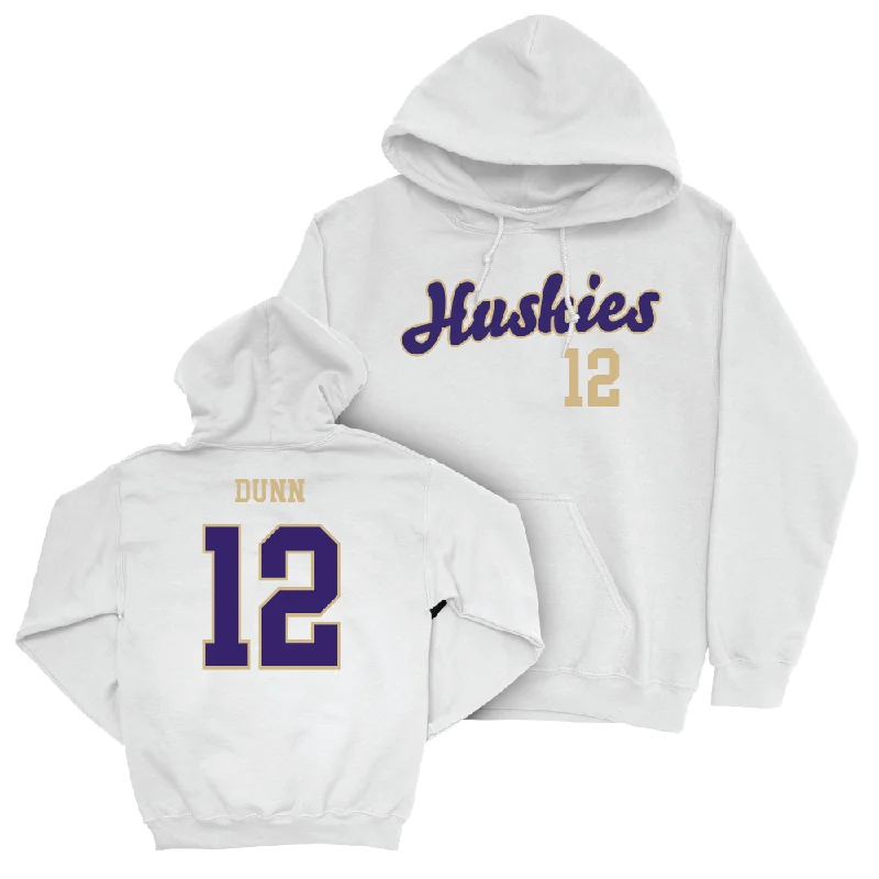 Hoodie For Youth Teams & Leagues-Football White Script Hoodie   - Tristan Dunn