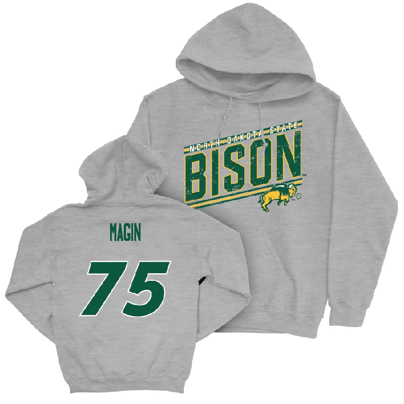 Hoodie For Family Events-Sport Grey Football Vintage Hoodie  - Josh Magin