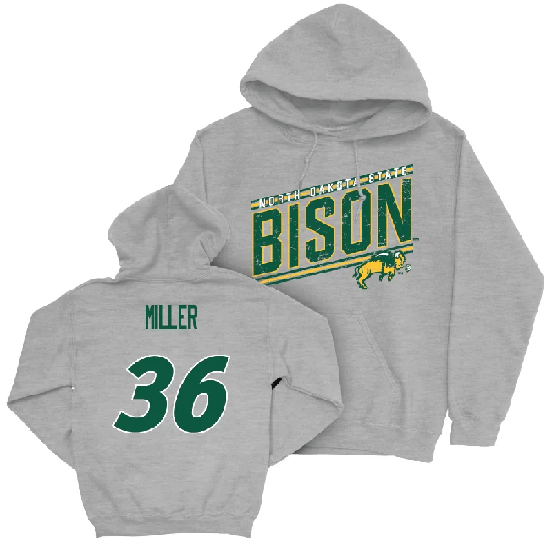 Personalized Hoodie For Families-Sport Grey Football Vintage Hoodie  - McClain Miller