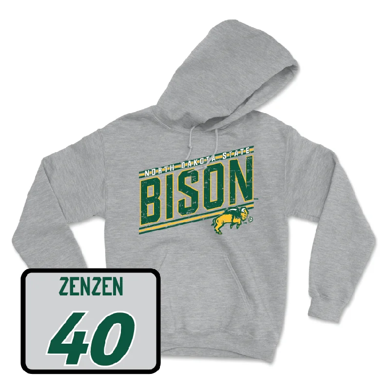 Custom Hoodie For Competitive Schools-Sport Grey Football Vintage Hoodie - Kaden Zenzen