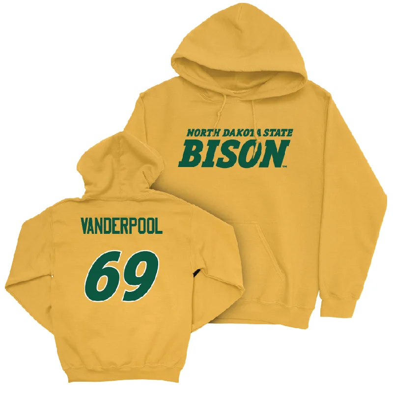 Custom Hoodie For Alumni Games-Gold Football Bison Hoodie   - Zach Vanderpool