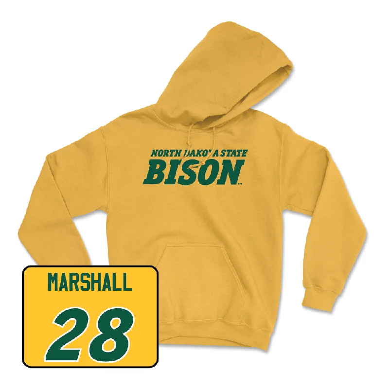 Personalized Hoodie For Off-Field Wear-Gold Football Bison Hoodie - TK Marshall