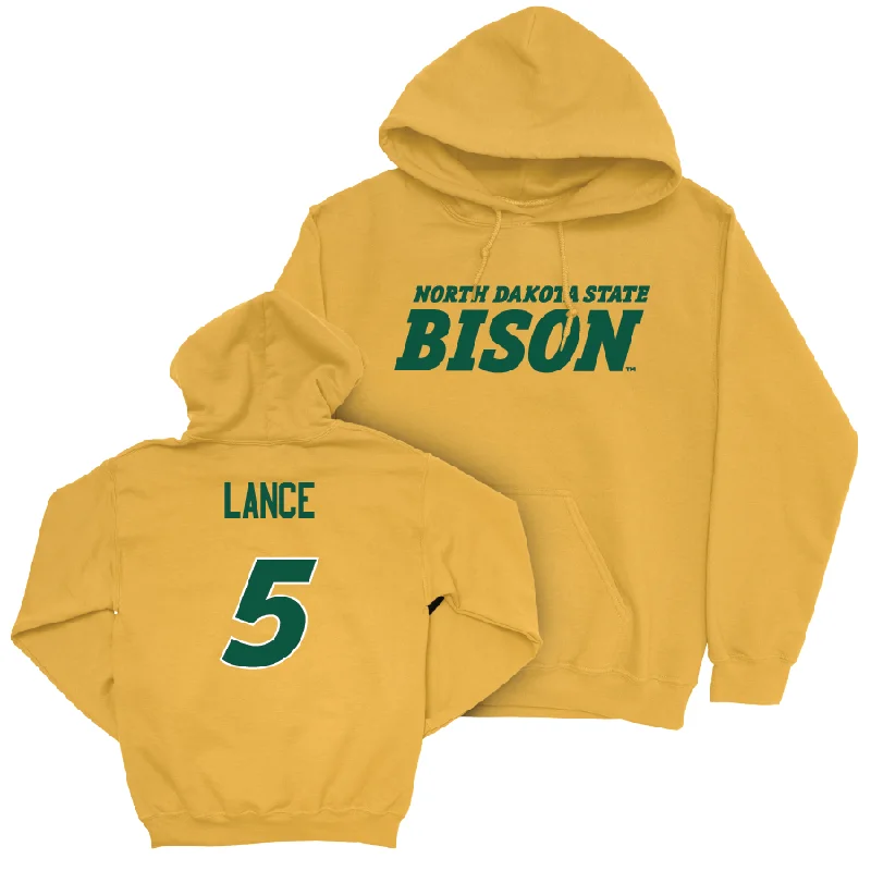 Custom Hoodie For Special Occasions-Gold Football Bison Hoodie   - Bryce Lance