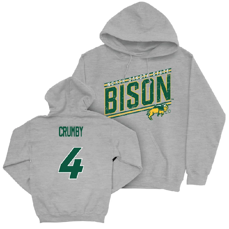 Hoodie With Custom Branding-Sport Grey Football Vintage Hoodie  - Jaylin Crumby