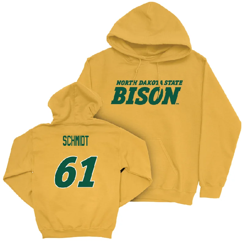 Personalized Hoodie For Local Supporters-Gold Football Bison Hoodie  - Gage Schmidt