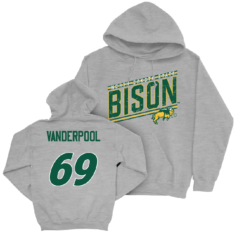 Hoodie For School Competitions-Sport Grey Football Vintage Hoodie   - Zach Vanderpool