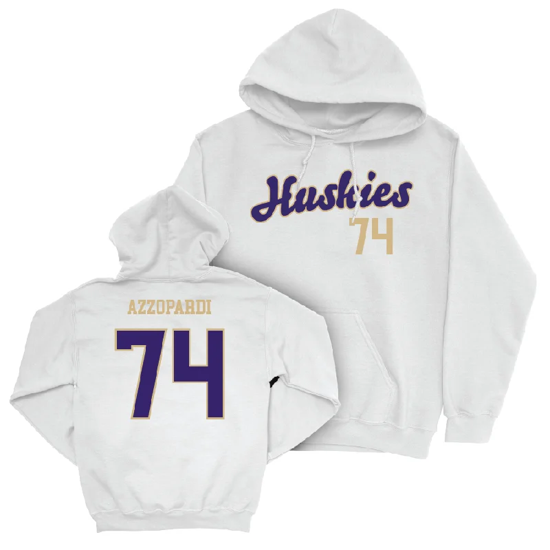 Hoodie For Youth & Junior Leagues-Football White Script Hoodie   - Drew Azzopardi