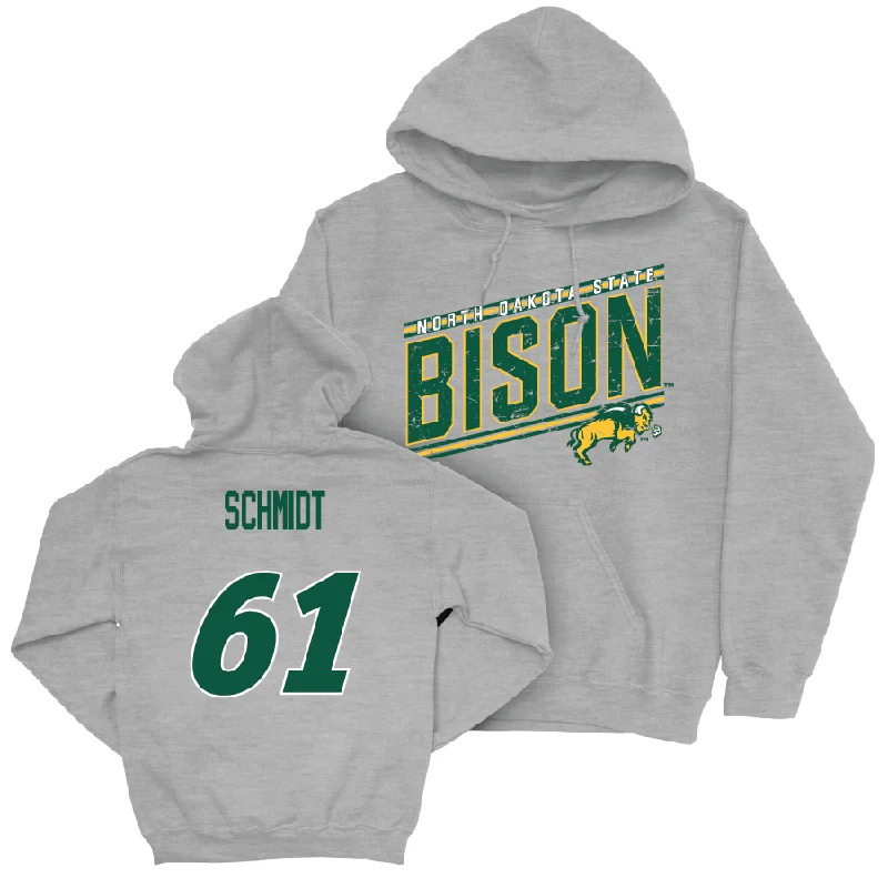 Hoodie For Professional Events-Sport Grey Football Vintage Hoodie  - Gage Schmidt