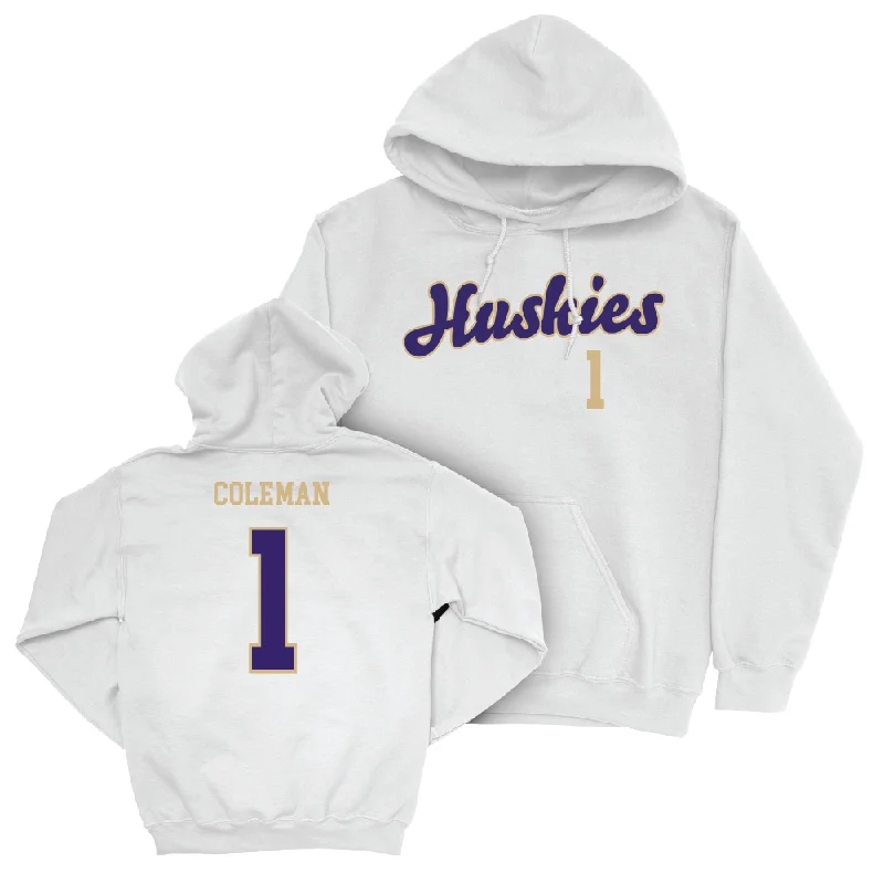 Personalized Hoodie For School Competitions-Football White Script Hoodie    - Jonah Coleman