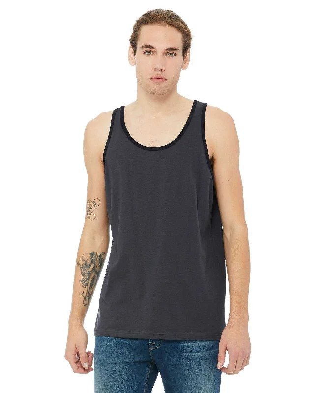 Custom Tank Top For Special Events-Bella + Canvas 3480 Unisex Jersey Tank - Dark Gray Black