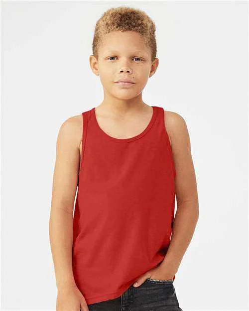 Custom Tank Top For Group Recognition-Bella + Canvas 3480Y Youth Jersey Tank - Red