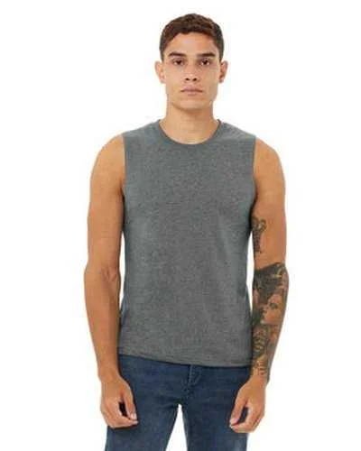 Custom Tank Top For Event Partnerships-Bella + Canvas 3483 Unisex Jersey Muscle Tank - Deep Heather