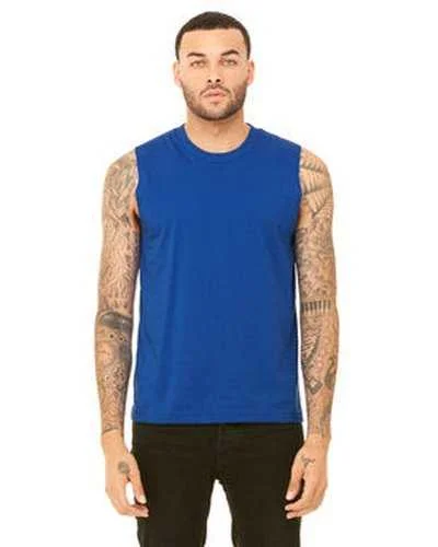 Personalized Tank Top For Teams-Bella + Canvas 3483 Unisex Jersey Muscle Tank - True Royal