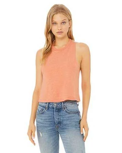 Custom Tank Top For Special Occasions-Bella + Canvas 6682 Ladies' Racerback Cropped Tank - Heather Sunset