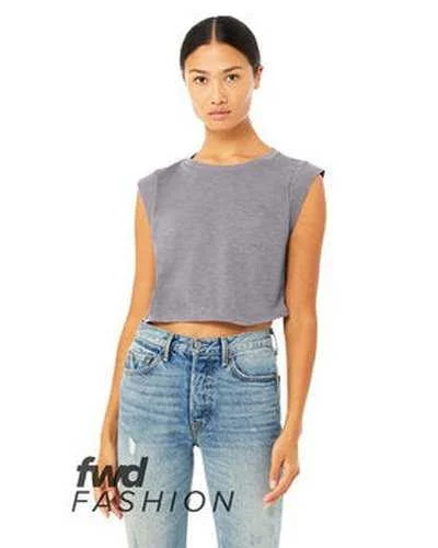 Personalized Tank Top For Event Recognition-Bella + Canvas 8483B Fwd Fashion Ladies' Festival Cropped Tank - Storm Triblend