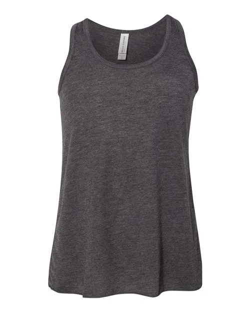 Personalized Tank Top For School Competitions-Bella + Canvas 8800Y Youth Flowy Racerback Tank - Dark Grey Heather