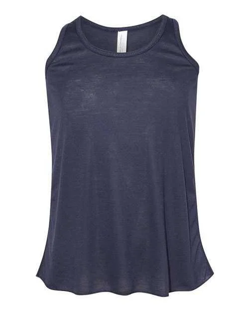 Tank Top For Local Rugby Clubs-Bella + Canvas 8800Y Youth Flowy Racerback Tank - Midnight