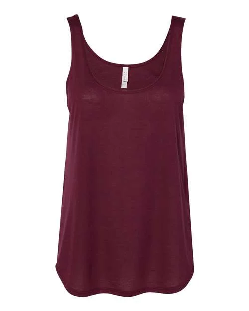 Personalized Tank Top For College Teams-Bella + Canvas 8802 Women's Flowy Tank with Side Slit - Maroon