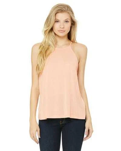 Personalized Tank Top For Local Supporters-Bella + Canvas 8809 Ladies' Flowy High Neck Tank - Peach