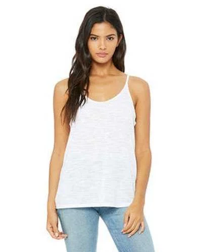 Tank Top For Promotional Campaigns-Bella + Canvas 8838 Ladies' Slouchy Tank - White Slub