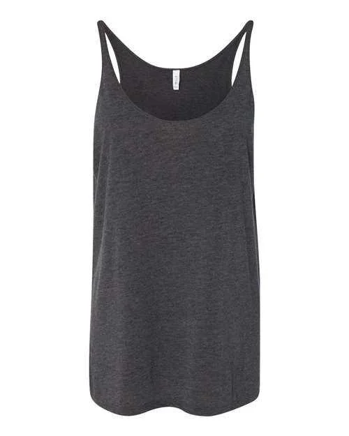 Tank Top With Team Logos & Custom Names-Bella + Canvas 8838 Women's Slouchy Tank - Dark Grey Heather