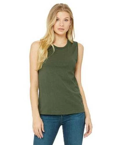 Personalized Tank Top For Families-Bella + Canvas B6003 Ladies' Jersey Muscle Tank - Military Green