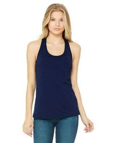 Custom Tank Top For Social Gatherings-Bella + Canvas B6008 Ladies' Jersey Racerback Tank - Navy