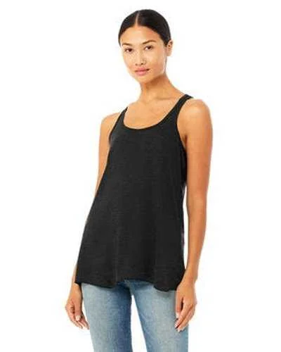 Tank Top For School Spirit Days-Bella + Canvas B8800 Ladies' Flowy Racerback Tank - Black Heather