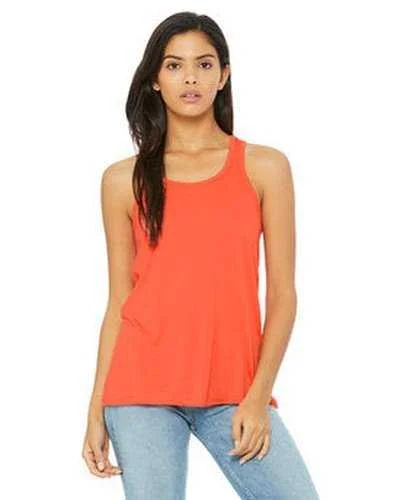 Tank Top For Special Fan Days-Bella + Canvas B8800 Ladies' Flowy Racerback Tank - Coral