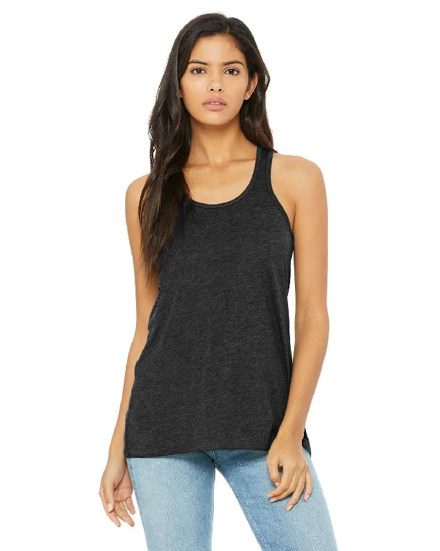 Personalized Tank Top For Special Celebrations-Bella + Canvas B8800 Ladies' Flowy Racerback Tank - Dark Gray Heather