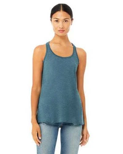 Custom Tank Top For Player Gifts-Bella + Canvas B8800 Ladies' Flowy Racerback Tank - Heather Deep Teal