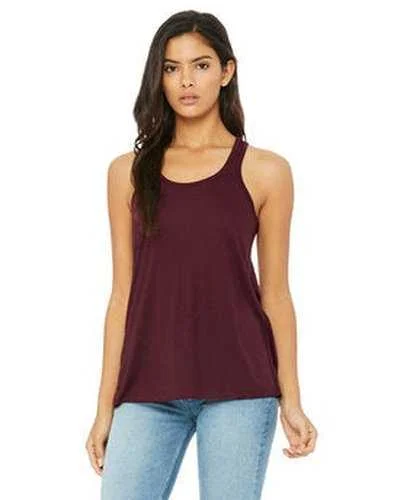 Personalized Tank Top For College Teams-Bella + Canvas B8800 Ladies' Flowy Racerback Tank - Maroon